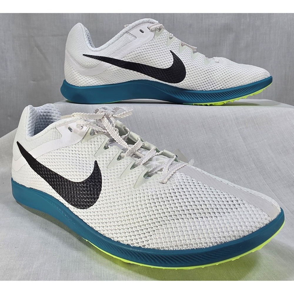 Nike Zoom Rival Distance Track Spikes White Black Teal Mens 10 FZ9653-102